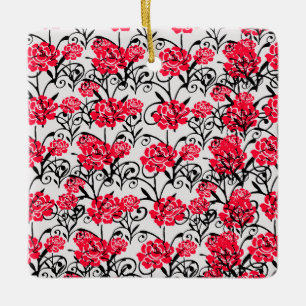 Design der rote Rose floral Illustration Keramikornament