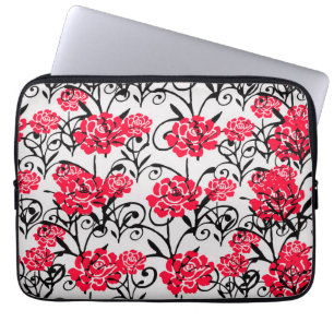 Design der rote Rose floral Illustration Laptopschutzhülle