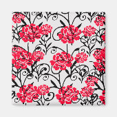 Design der rote Rose floral Illustration Magnet (Vorne)