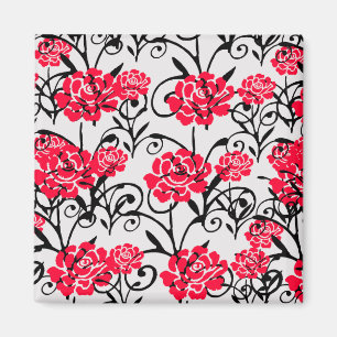 Design der rote Rose floral Illustration Magnet