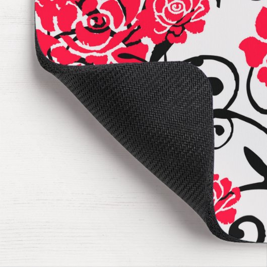 Design der rote Rose floral Illustration Mousepad (Ecke)