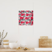 Design der rote Rose floral Illustration Poster (Küche)