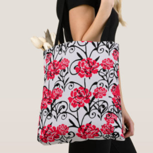 Design der rote Rose floral Illustration Tasche