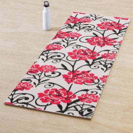 Design der rote Rose floral Illustration Yogamatte