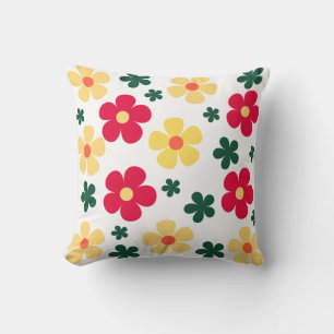 Design der roten gelben Blume Kissen