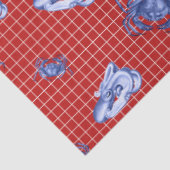 Design der roten und marinen Nautikserie 11 Seidenpapier (Ausschnitt)