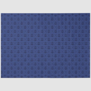 Design der roten und marinen Nautikserie 5 Seidenpapier