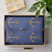 Design der roten und marinen Nautikserie 7 Seidenpapier (Geschenk)