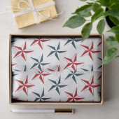 Design der roten und marinen nautischen Serie 16 Seidenpapier (Geschenk)