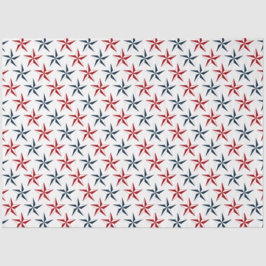 Design der roten und marinen nautischen Serie 16 Seidenpapier (Vorderseite)