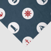 Design der roten und marinen nautischen Serie 7 Seidenpapier (Ausschnitt)