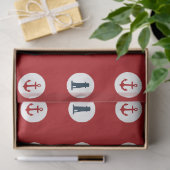 Design der roten und marinen nautischen Serie 8 Seidenpapier (Geschenk)