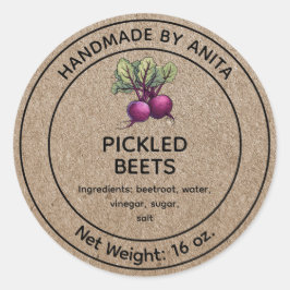 Design der Rübenblätter-Marke Kraft Runder Aufkleber