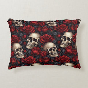 Design der Schädel- und Rose-Serie 10 Dekokissen