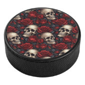 Design der Schädel- und Rose-Serie 10 Eishockey Puck (3/4)