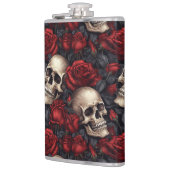 Design der Schädel- und Rose-Serie 10 Flachmann (Links)