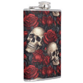 Design der Schädel- und Rose-Serie 10 Flachmann (Rechts)