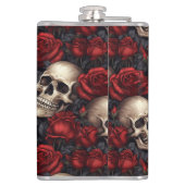 Design der Schädel- und Rose-Serie 10 Flachmann (Rückseite)