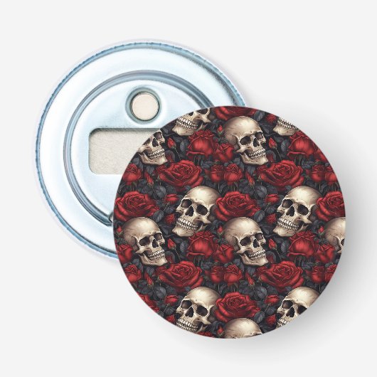 Design der Schädel- und Rose-Serie 10 Flaschenöffner (Vorderseite)