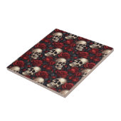 Design der Schädel- und Rose-Serie 10 Fliese (Seite)