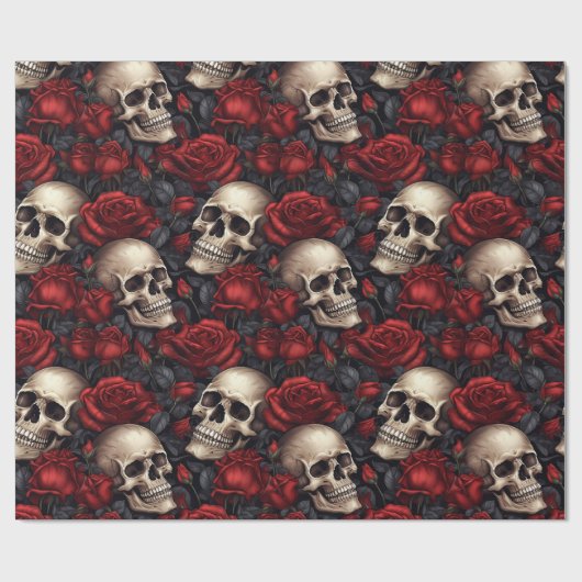 Design der Schädel- und Rose-Serie 10 Geschenkpapier (Flach)