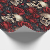 Design der Schädel- und Rose-Serie 10 Geschenkpapier (Ecke)