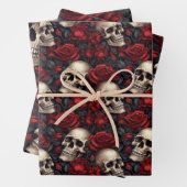 Design der Schädel- und Rose-Serie 10 Geschenkpapier Set (Beispiel)