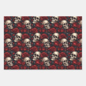 Design der Schädel- und Rose-Serie 10 Geschenkpapier Set (Vorderseite)