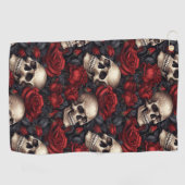 Design der Schädel- und Rose-Serie 10 Golfhandtuch (Horizontal)