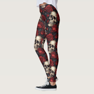 Design der Schädel- und Rose-Serie 10 Leggings