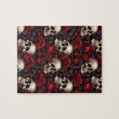 Design der Schädel- und Rose-Serie 10 Puzzle (Horizontal)