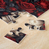 Design der Schädel- und Rose-Serie 10 Puzzle (Seite)