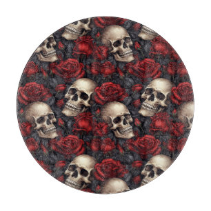Design der Schädel- und Rose-Serie 10 Schneidebrett