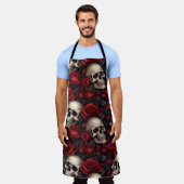 Design der Schädel- und Rose-Serie 10 Schürze (Getragen)