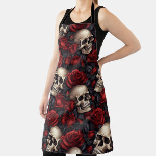 Design der Schädel- und Rose-Serie 10 Schürze