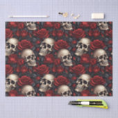 Design der Schädel- und Rose-Serie 10 Seidenpapier (Handwerk)