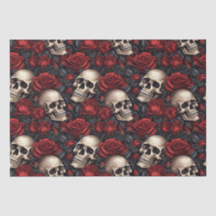 Design der Schädel- und Rose-Serie 10 Seidenpapier