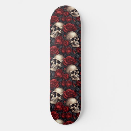 Design der Schädel- und Rose-Serie 10 Skateboard (Vorderseite)