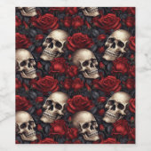 Design der Schädel- und Rose-Serie 10 Weinetikett (Einzelnes Label)