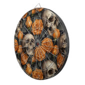 Design der Schädel- und Rose-Serie 11 Dartscheibe (Vorderseite rechts)