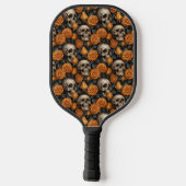 Design der Schädel- und Rose-Serie 11 Pickleball Schläger (Rückseite)