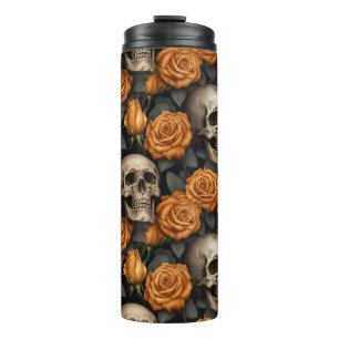 Design der Schädel- und Rose-Serie 11 Thermosbecher