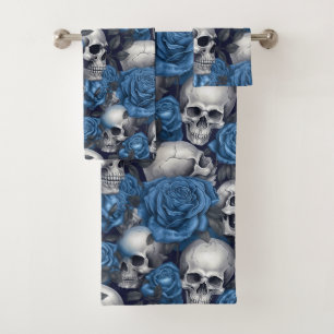 Design der Schädel- und Rose-Serie 12 Badhandtuch Set