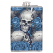 Design der Schädel- und Rose-Serie 12 Flachmann (Rückseite)