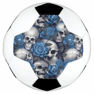 Design der Schädel- und Rose-Serie 12 Fußball