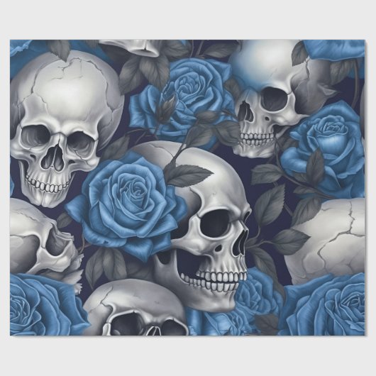 Design der Schädel- und Rose-Serie 12 Geschenkpapier (Flach)