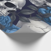 Design der Schädel- und Rose-Serie 12 Geschenkpapier (Ecke)