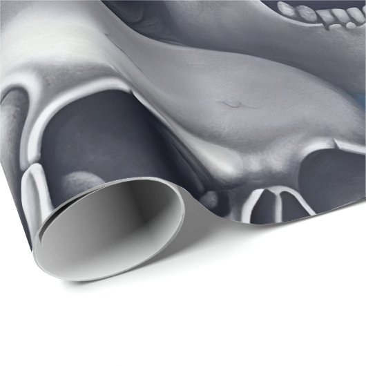 Design der Schädel- und Rose-Serie 12 Geschenkpapier (Rolleneckpunkt)