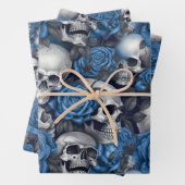 Design der Schädel- und Rose-Serie 12 Geschenkpapier Set (Beispiel)