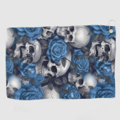 Design der Schädel- und Rose-Serie 12 Golfhandtuch (Horizontal)